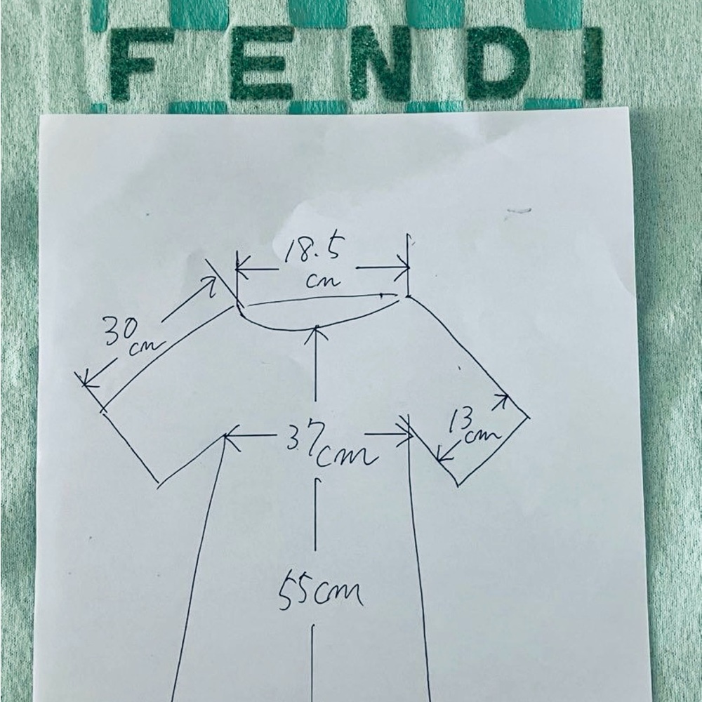 Fendi Vintage Mint Green Silhouette Stretchy Cotton Spandex Tee Top M - Picture 4 of 7